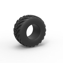 diecast offroad tire 3 scale 1 25 tyre wheel scaled toy print printable allterrain tractor 3d print model - Mito3D
