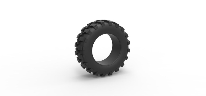 diecast estrada pneu 62 escala 1 25 roda terreno brinquedo impressão imprimível 3d print model - Mito3D