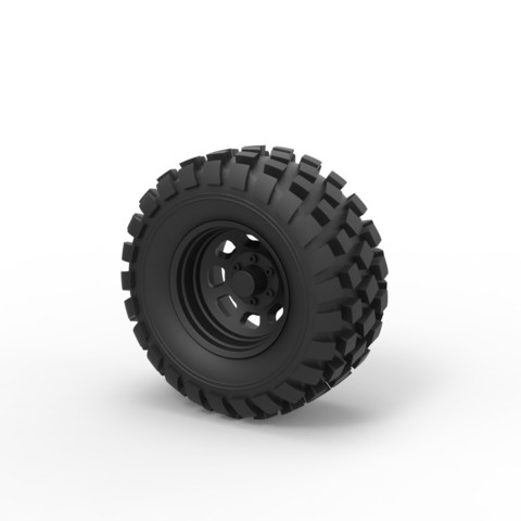 Druckguss-offroad-Rad 25 verschiedene - Spielzeug LKW Fahrzeug Auto Teil Reifen allterrain 3D print model - Mito3D