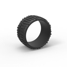 diecast profile tire 2 lifted trucks scale 1 10 tyre wheel scaled toy print printable offroad lowprofile allterrain 3d print model - Mito3D