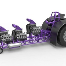 fundido presión tracción tractor 3 motores v8 escala 1 25 3d print model - Mito3D