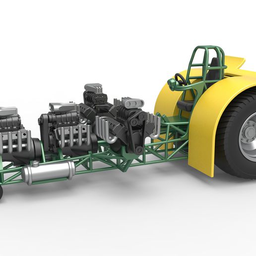 döküm çekme traktör 4 motorlar v8 versiyon ölçek 1 25 Çeken çekici çektirme sürüklemek dragster süper değiştirilmiş oyuncak ölçekli Yazdır yazdırılabilir 3D print model - Mito3D