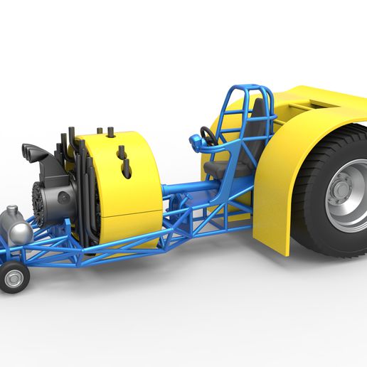 pressofuso tirando trattore radiale motore scala 1 25 3D print model - Mito3D