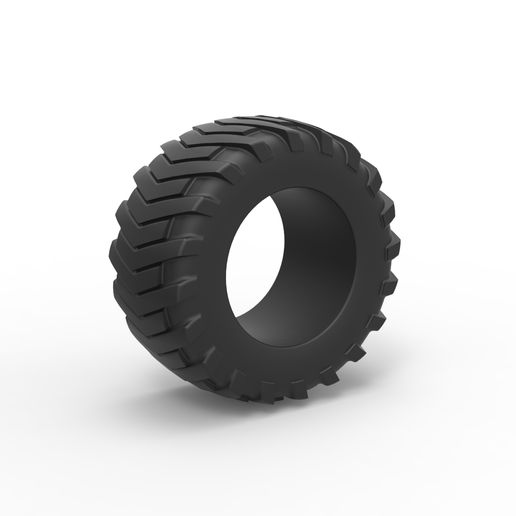 diecast puxar trator retaguarda pneu 2 escala 1 25 roda brinquedo impressão imprimível puxando tração esporte 3D print model - Mito3D