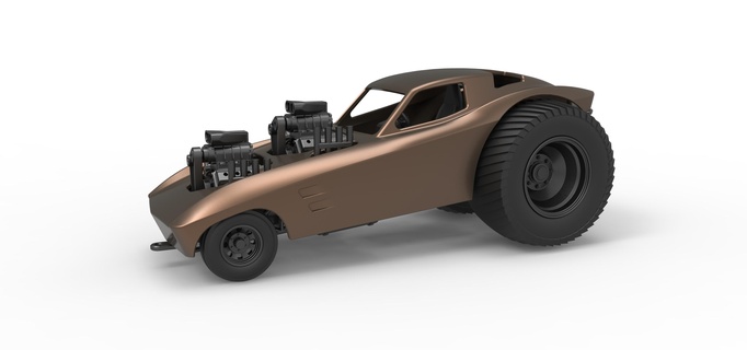 döküm çekme kamyon 2wd araba kabuk versiyon 2 ölçek 1 25 sıkışmak çekici çektirme sürüklemek dragster süper değiştirilmiş v8 yarış oyuncak ölçekli Yazdır yazdırılabilir 3d print model - Mito3D