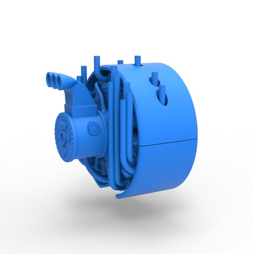 pressofuso radiale motore tirando trattore scala 1 25 3D print model - Mito3D