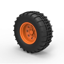 pressofuso posteriore ruota del carrozzino di duna 5 vari dunetire dunebuggy offroad in scala giocattolo stampabile stampa il veicolo parte pneumatico la 3d print model - Mito3D