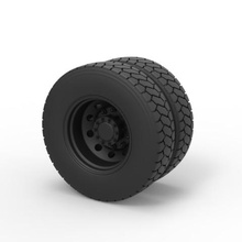 Guss-Hinterrad-LKW verschiedene Doppel - Spielzeug Fahrzeug Auto Teil Reifen allterrain offroad 3d print model - Mito3D