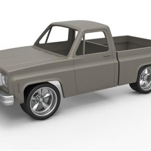 diecast shell wheels 1978 chevrolet c10 scale 1 25 various car suv oldschool chevy s10 silverado pickup scaled print printable toy offroad allterrain 4x4 awd gmc 3d print model - Mito3D