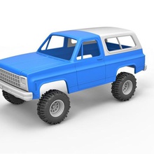 diecast shell wheels 1980 chevrolet blazer k5 scale 1 25 various car suv oldschool chevy scaled print printable toy offroad allterrain 4x4 awd 3d print model - Mito3D