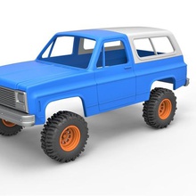 diecast shell wheels 1980 chevrolet blazer k5 style grid scale 1 25 various car suv oldschool chevy scaled print printable toy offroad allterrain 4x4 awd gmc 3d print model - Mito3D