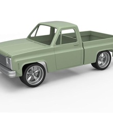 diecast shell wheels 1980 chevrolet c10 style grid scale 1 25 various car suv oldschool chevy s10 silverado pickup scaled print printable toy offroad allterrain 4x4 awd gmc 3d print model - Mito3D