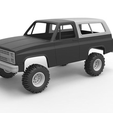 diecast shell wheels 1988 chevrolet blazer k5 scale 1 25 various car suv oldschool chevy jimmy scaled print printable toy offroad allterrain 4x4 awd gmc 3d print model - Mito3D