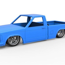 diecast shell wheels chevrolet s10 1990 scale 1 25 various lowrider truck scaled pickup car printable print model toy 3d print model - Mito3D