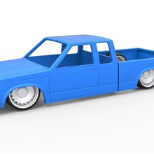 diecast shell wheels chevrolet s10 extended cab 1990 scale 1 25 various stance stancecar lowrider chevy printable print scalced truck vehicle car pickup 3d print model - Mito3D