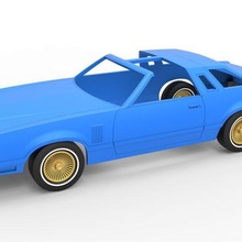 diecast Concha rodas vau pássaro trovão t top 1979 escala 1 25 carro Fordthunderbird ttop cabriolet cabrio clássico moda antiga brinquedo impressão imprimível 3d print model - Mito3D