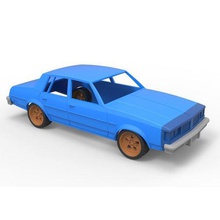 diecast shell wheels oldsmobile cutlass supreme 4 door coupe classic 1983 scale 1 24 various toy oldschool vehicle car 3d print model - Mito3D