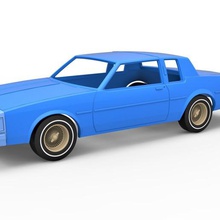 diecast shell wheels oldsmobile delta 88 1984 scale 1 25 various part car oldschool toy print printable body carbody delta88 oldsmobile88 3d print model - Mito3D