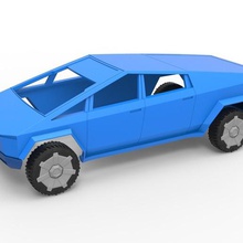döküm kabuk tekerlekler tesla cyberpunk kamyon ölçek 1 24 çeşitli yazdırılabilir baskı elektrik araba araç scifi allterrain offroad vücut 3d print model - Mito3D