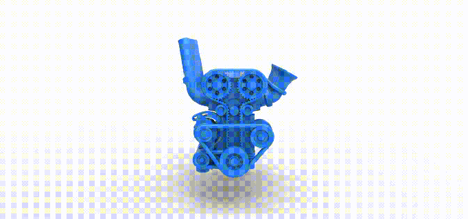 fundido presión straight six motor escala 1 25 rectos línea dragster arrastrar carrera escamoso juguete impresión imprimible 3d print model - Mito3D