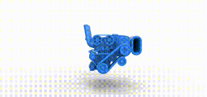 diecast supercharged straight-six engine version 2 scale 1 25 straightsix inline dragster drag race blower scaled toy print printable 3d print model - Mito3D