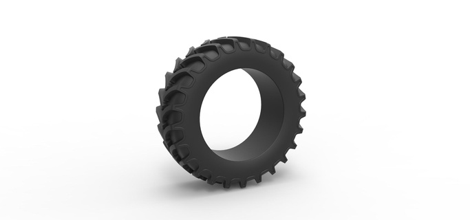 diecast tractor tire 15 scale 1 25 tire tyre wheel diecast scaled toy print printable tractor offroad allterrain  3d print model - Mito3D
