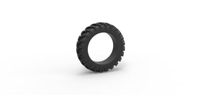 fundido presión tractor neumático 23 escala 1 25 juego rueda camino terreno escamoso juguete impresión imprimible 3d print model - Mito3D
