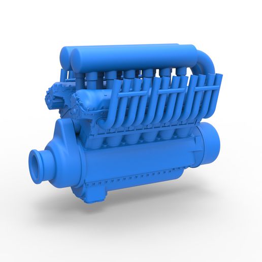 diecast v12 motor puxar trator escala 1 25 3D print model - Mito3D