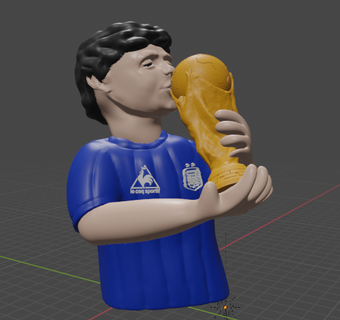 Diego kurma Maradona büst Marado d10s Arjantin dünya futbol dios Futbol Jimnastik Boca gençler Napoli barcelona 3d print model - Mito3D