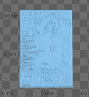 Diego Maradona Karte Lithophan Lithophanie Handel Sammelkarte Brief Lampe Fußball Argentinien LED 3d print model - Mito3D