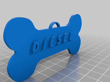 diesel dog tag customized pets 3d print model - Mito3D