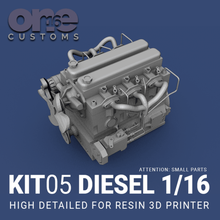 motor diesel de 1 a 16 la escala desarrollo resina impresora 3d juego leñador p61 q60 militar jjrc wpl zil157 rc 3d print model - Mito3D