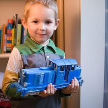 diesel-01 locomotive model fits lego tracks various toy train railroad 3d print model - Mito3D
