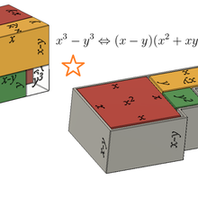 diferencia de dos cubos x 3 y x-y 2+xy+y 2 art matemáticas 3d print model - Mito3D