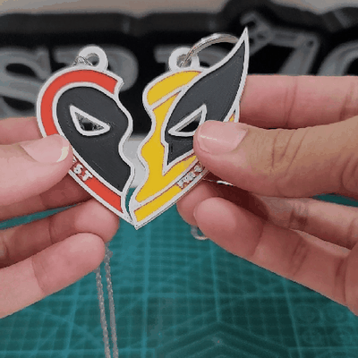 dige deadpool wolverine x-men keychain necklace decoration 3d print model - Mito3D