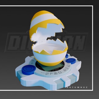 digimon digihuevos conjunto x8 anime manga criaturas huevo caja regalo 3dprinter digivice lindo 3d print model - Mito3D