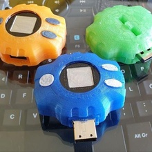 digimon digivice glissement USB Cas gaine gadget mouvement bâton conduire électronique réparation coquille DIY 3d print model - Mito3D