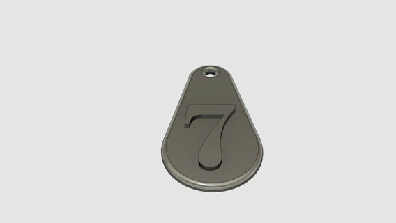 digit 7 key fob keychain coins badges 3d print model - Mito3D