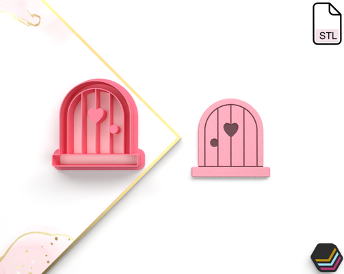digital stl polymer clay cutter - door of love 6 sizes 3 version cut valentine's day cutters file in a 3d printer indie minimalist fashion jewel arch organic eulitec 3d print model - Mito3D