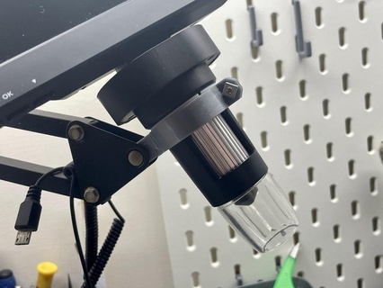 digital microscopio micrófono brazo adaptador herramienta titulares cajas caja contenedores organización almacenamiento 3d print model - Mito3D