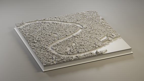 dijital model venedik İtalya Kent harita minyatür Sanat şehir manzarası 3d print model - Mito3D