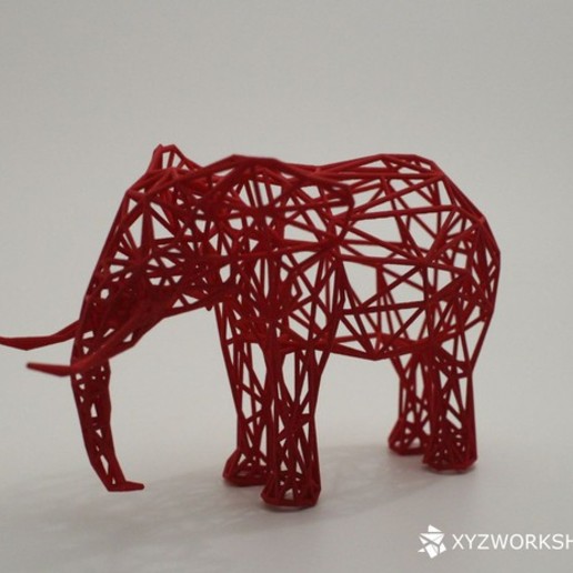 digitale safari elefante art ele wireframe la scultura lo zoo animale animali 3D print model - Mito3D