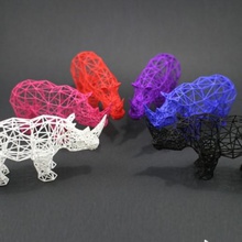 numérique safari - rhino art fil de fer la sculpture animaux rhinocéros animal le zoo 3d print model - Mito3D