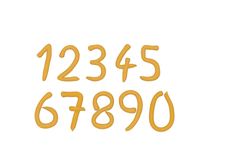 dígitos mostarda ketchup números figura churrasco aniversário 3d print model - Mito3D