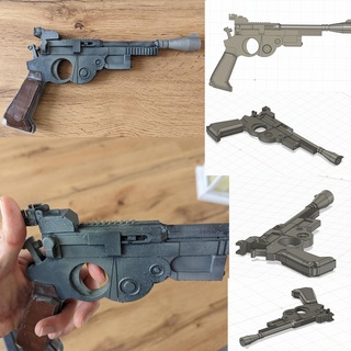 din djarin mandalorian blaster multiple parts assembly mandadalorian star wars cosplay prop toy accessory gun 3d print model - Mito3D