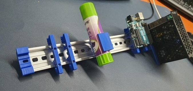 din rail mount end cap 35mm din rail din rail din rail mount glue stick smps 3d printer accessories 3d printer  3d print model - Mito3D