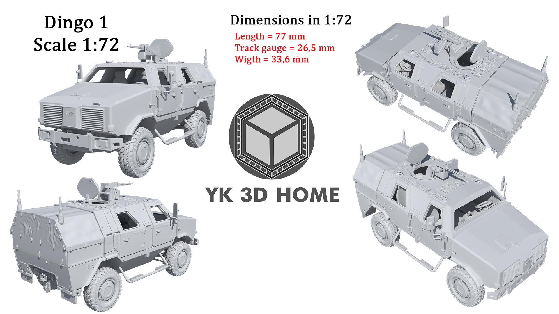 dingo 1 coche vehiculo apc 3D print model - Mito3D