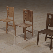 jantar cadeira arquitetura cantina poli madeira sentar material simples 3d print model - Mito3D