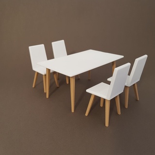 dining table chairs - miniature furniture 1 12 scale chair dolls house 3d print model - Mito3D