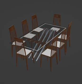Essen Tabelle Stühle Zimmer Stuhl Möbel 3d print model - Mito3D
